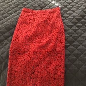 Bardot lace pencil skirt